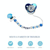 Infant Baby Pacifier Clip Chain Clay Crystal Anti-drop Heart Nipple Clip(Blue)