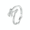 S925 Sterling Silver Oxidized Guitar-shaped Ring Opening Ring Jewelry(SCR1042-E)