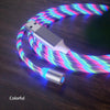 USB to 8 Pin Magnetic Suction Colorful Streamer Mobile Phone Charging  Cable, Length: 1m(Color Light)