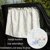Car Heat Insulation Blackout Cartoon Cotton Sunshade(Striped Blue Rabbit)