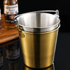 1800ml 304 Stainless Steel Handheld Ice Bucket Bar Beer Chill Bucket Chips Milk Tea Snacks Barrel(Gold)