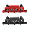 1 Pair Black & Red M10 Stud RV Ship High Current Power Distribution Terminal Block with Cover