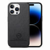 For iPhone 14 Pro Max Twill Fabric Leather Skin Back Phone Case(Black)