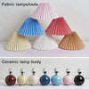 Pleated Lampshade Cozy Bedside Night Light Modern Ceramic Desk Lamp 220V(Off-white Body+White Cover)