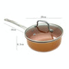 Non-stick Copper Ceramic Coating Cooking Pot, Style:With Cover
