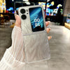 For OPPO Find N2 Flip Silver Edge PC Folding Phone Case(Feather Yarn)