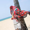 Summer Cotton and Linen Ethnic Travel Silk Scarf Sunscreen Big Shawl Ladies Beach Towel, Size:180 x 100cm(Red Cashew Nuts)