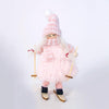 Christmas Wool Plush Doll Ski Girl Decorative Pendant(Pink)