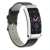 K50 1.08 inch Leather Band Earphone Detachable IP67 Waterproof Smart Watch Support Bluetooth Call(Black Silver)