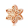 S925 Sterling Silver Winter Snowflakes Beads DIY Bracelet Necklace Accessories, Color:Rose Gold