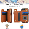 For iPhone SE 2022 / 2020 / 8 Double Flap Zipper RFID Leather Phone Case with Short Lanyard(Brown)