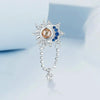 S925 Sterling Silver Platinum-plated Sun Moon Beaded DIY Pendant(BSC994)