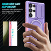 For Samsung Galaxy S24 Ultra 5G Sliding Camshield MagSafe Holder TPU Hybrid PC Phone Case(Pink Purple)