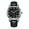 OCHSTIN 6097B Multifunctional Quartz Waterproof Luminous Men Leather Watch(Silver+Black)