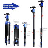 ZOMEI Z888 Portable Professional Travel Aluminium Tripod Monopod with Ball Head for Digital Camera(Blue)