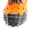 F12-3 12 Teeth Snow Anti-slip Rubber Shoe Cover Stainless Steel Welded Ice Grip, Size: L Orange