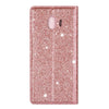 For Samsung Galaxy J4 (2018) Ultrathin Glitter Magnetic Horizontal Flip Leather Case with Holder & Card Slots(Rose Gold)