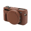 For Canon PowerShot G7 X Mark II / G7X2 Soft Silicone Protective Case with Lens Cover(Coffee)