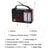 BAIJIALI BJL-607AC Full Band Multi-functional Retro Radios Big Voice Radio(Black)