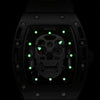 BAOGELA 1612 Skull Silicone Mens Watch Waterproof Sports Quartz Watch(Steel Shell White Skull)