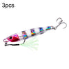 3 PCS PROBEROS LF103 Simulation Metal Sea Fishing Bait, Specification: 10g(C Luminous With Hook)