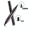 2 in 1 Black Waterproof Dual Head Quick Drying Eyeliner Seal Stamp Pen