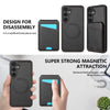 For Samsung Galaxy S25+ 5G Skin Feel Detachable Card Bag Magsafe Phone Case(Black)