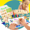 Wooden Painting Template Toy Kit Baby Graffiti Learning Drawing Tools