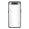 For Galaxy A80 / A90 Texture Gradient Glass Protective Case(White)