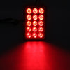DC12V 1W Car Square Highlight Brake Lights Reversing Light with 15LEDs SMD-3528 (Red)