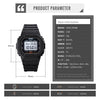 Skmei 1608 Multi-Function Student Electronic Watch Waterproof Timing Silicone Sports Watch(Black)