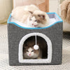 Foldable Cat Scratching Bed, Navy - Sisal Scratcher & Pet Bed