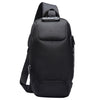 OZUKO 9223 Anti-theft Men Chest Bag Waterproof Crossbody Bag with External USB Charging Port, Style:Standard Size(Black)