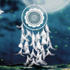 Creative White Lace Flower Dream Catcher Wind Chimes Feather Pendant for Home Wall Decorations Ornament, Random Style Delivery