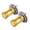 2 PCS H7 10W 1000 LM Car Fog Lights with 28 SMD-3030 LED Lamps, DC 12V(Gold Light)