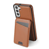 For Samsung Galaxy S22+ 5G Skin Feel Detachable Card Bag Magsafe Phone Case(Brown)