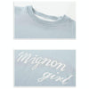 Autumn Girls Fashion Letter Pattern Long Sleeve Lace Stitching Dress, Kid Size:150 Yards(Light Blue)