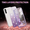For Samsung Galaxy A15 Gradient Glitter Flower All-inclusive Phone Case(Purple)