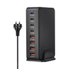 YMS-858 GaN 240W USB x 4, USB-C / Type-C x 4 Fast Charger, Plug Type:AU Plug(Black)