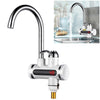 220V Kitchen Tankless Water Heater Instant Electric Faucet Electric Heater Tap with Temperature Display(Water from side)