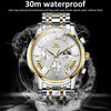 OLEVS 2892 Men Multifunctional Business Waterproof Quartz Watch(White + Gold)