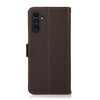 For Samsung Galaxy A56 5G KHAZNEH Side-Magnetic Litchi Genuine Leather RFID Phone Case(Brown)
