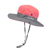 9002 Summer Women Outdoor Sun Hats Fisherman Hat With Ponytail Hole(Two-color Children Watermelon Red)