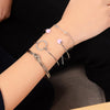4 PCS/Set Arrow Multilayer Open Adjustable Round Crystal Bracelet Set for Women(gold)
