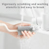 Silicone Rotating Multifunction Cleaning Cup Brush Set Bottle Nipple Straw Cleaner Brush(Bent Handle Green)