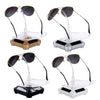 Solar 360 Degree Rotating Turntable Colorful Lights Glasses Display Stand(White)