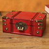 Antique Distressed Cosmetic Storage Box Dressing Table Props For Shooting ScenesSpecification 6281-01GK02 Red + Lock