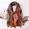 180 X 85cm  Women Cotton And Linen Scarf Retro Splicing Bohemian Printed Silk Shawl SL2003-012
