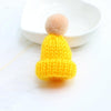12PCS Cute Mini Knitted Hairball Hat Brooch Sweater Pins Badge(Yellow)