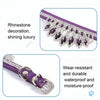 Purple Rhinestone Pet Collar, PU Leather, Medium